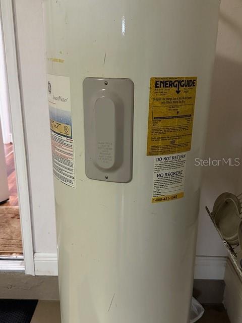 interior details with electric water heater