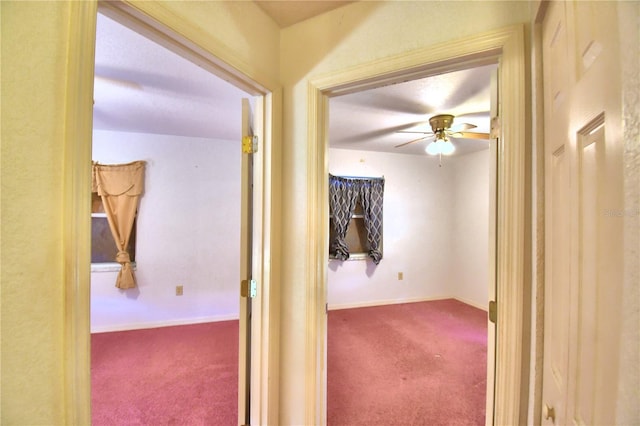 corridor with carpet floors