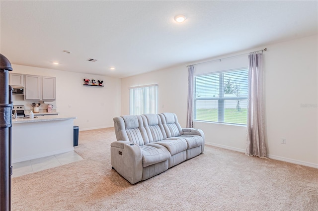 view of carpeted living room