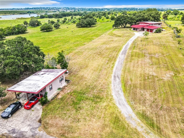 aerial view featuring a rural view