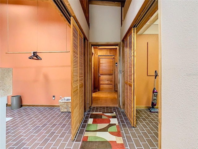 2741 Edwards Rd, Haines City, FL 33844 - hallway featuring brick floors