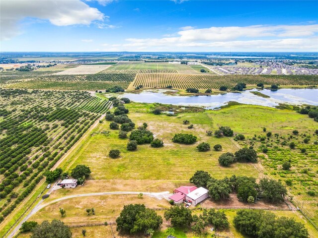 2741 Edwards Rd, Haines City, FL 33844 - overview of rural landscape with abundant farmland and a large body of water