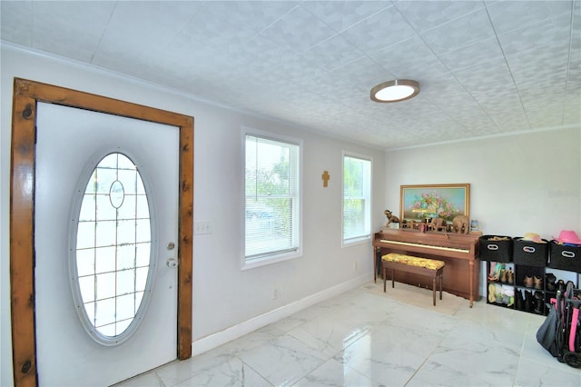 entryway with tile patterned flooring