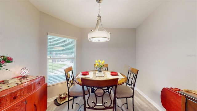 dining room with light hardwood / wood-style floors