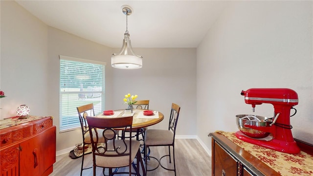 dining room featuring light hardwood / wood-style floors and a healthy amount of sunlight