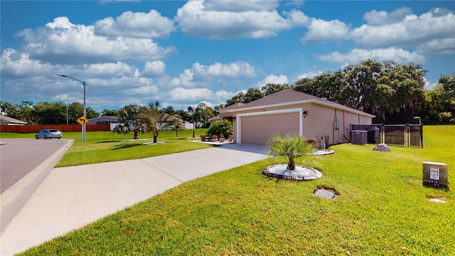 exterior space with a garage