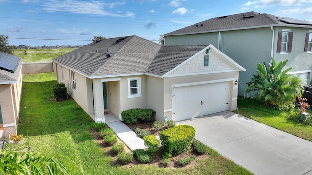 view of front of home with a front lawn