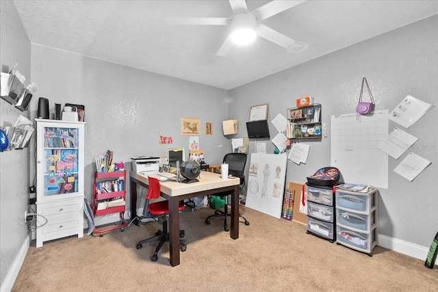222 Rod Ln, Davenport, FL 33837 - carpeted office with a textured wall and a ceiling fan