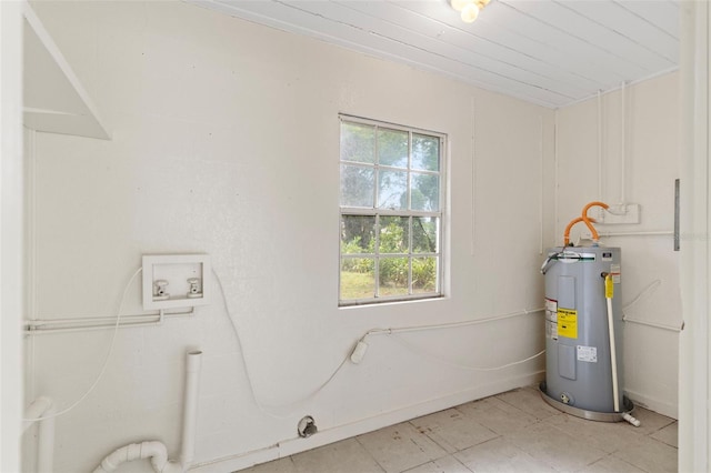 utility room with electric water heater