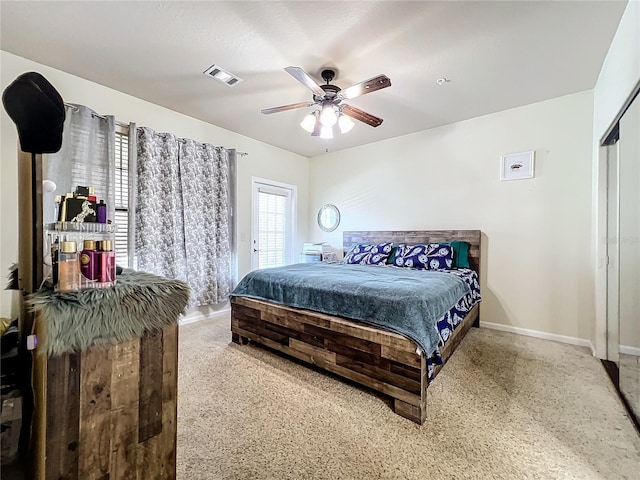 bedroom featuring ceiling fan