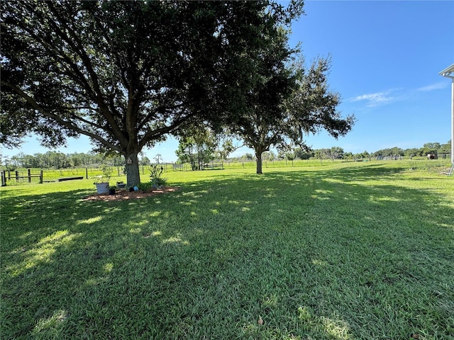 view of yard with a rural view