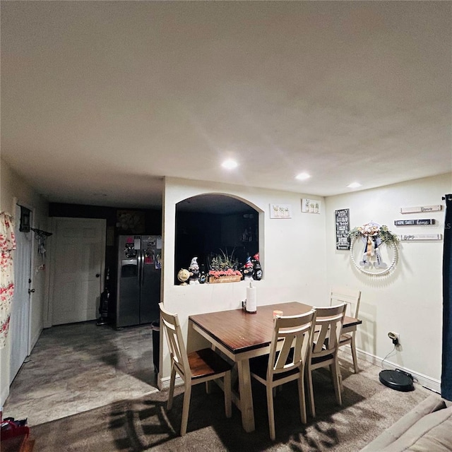 view of tiled dining space