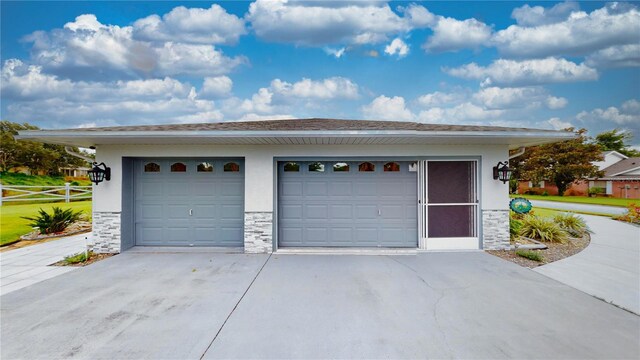 view of garage