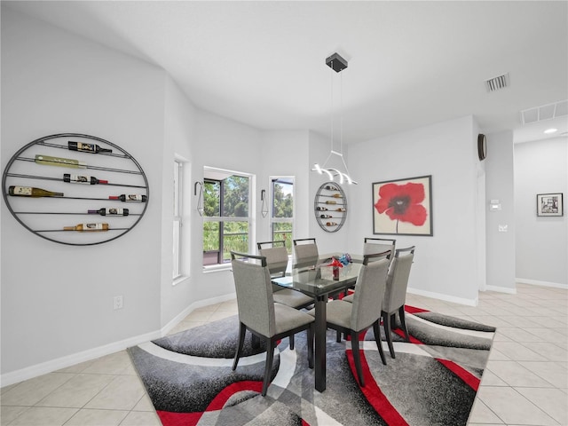 view of tiled dining space