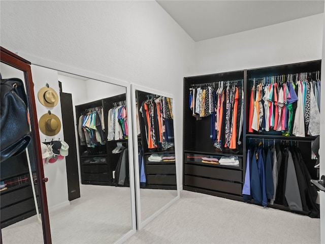 spacious closet with carpet flooring