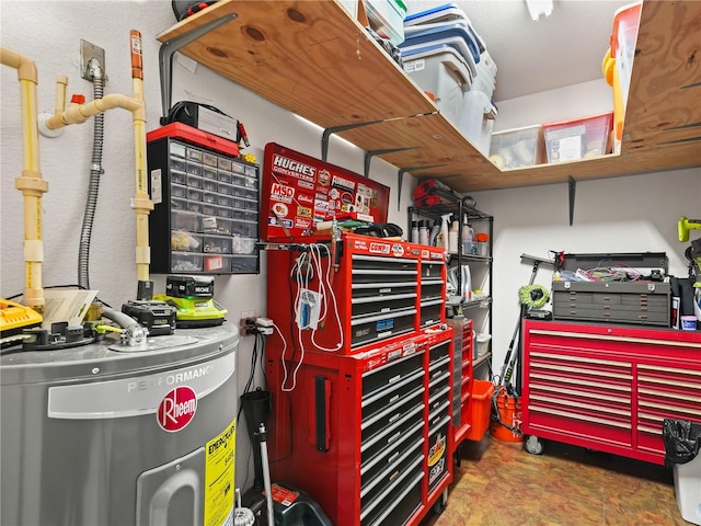 interior space featuring water heater