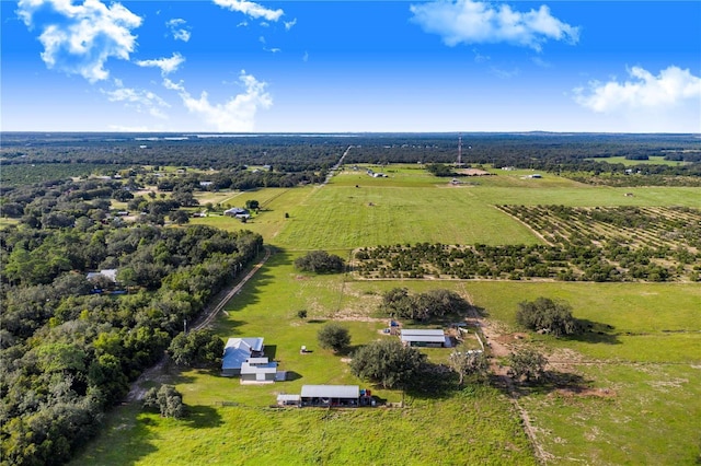 drone / aerial view featuring a rural view