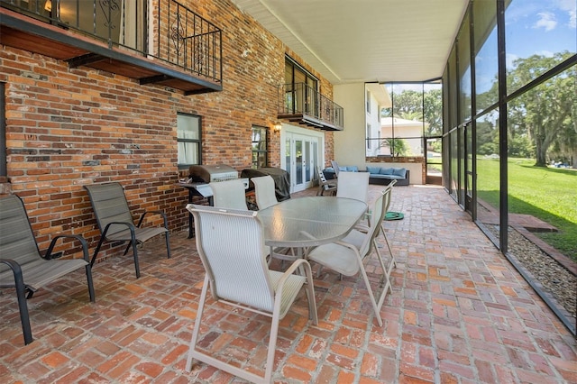 view of sunroom