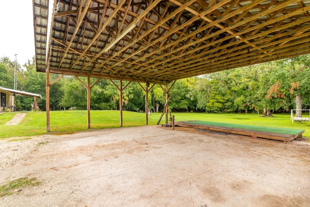 view of property's community with a yard