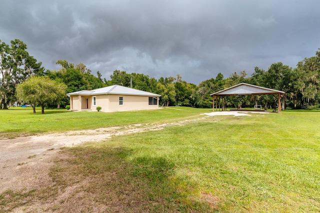 view of yard with a gazebo