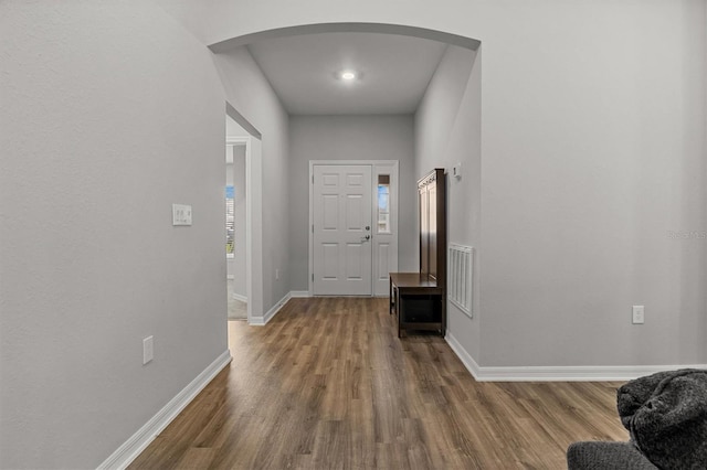 foyer featuring dark hardwood / wood-style flooring