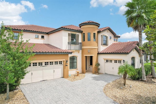 mediterranean / spanish home featuring a balcony