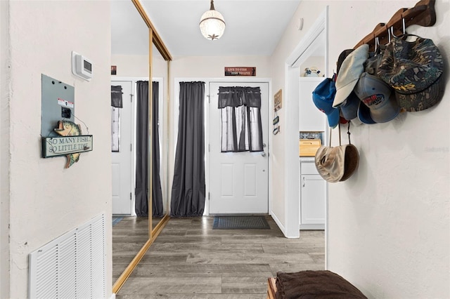 entrance foyer with hardwood / wood-style flooring