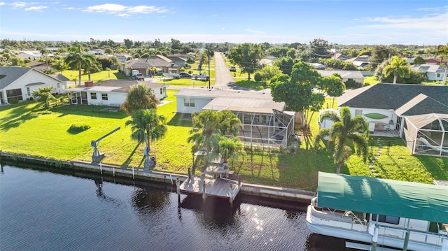 exterior space with a water view