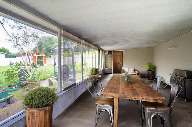 view of sunroom