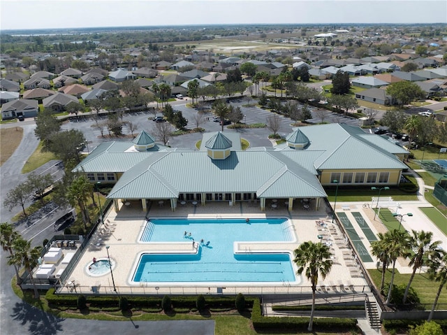 aerial view featuring a residential view