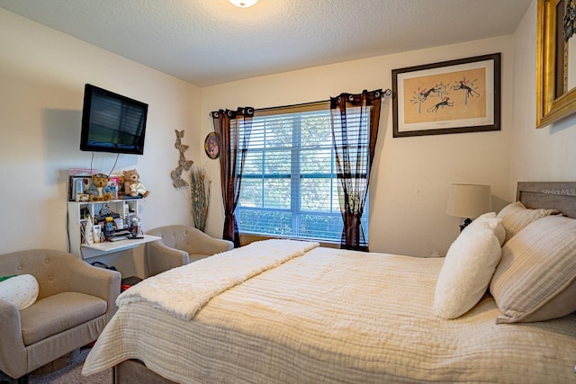 bedroom featuring a textured ceiling