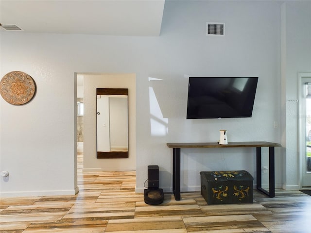 living room with wood-type flooring