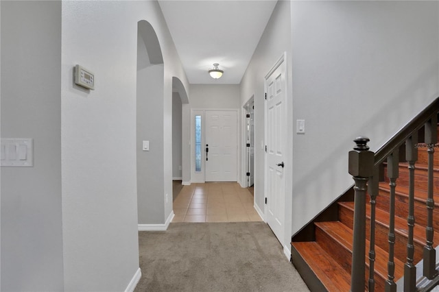 view of carpeted entryway