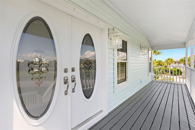 deck featuring covered porch