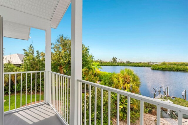 balcony with a water view