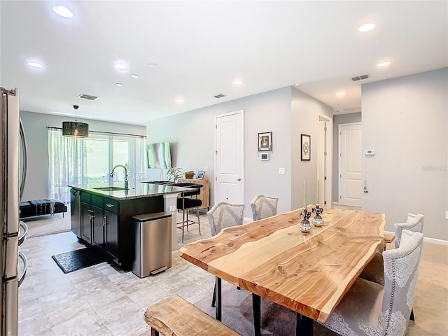 dining area with sink