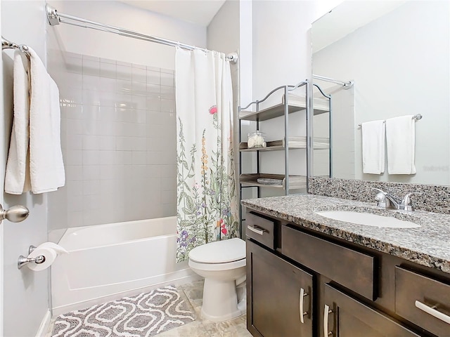 278 Alford Dr, Davenport, FL 33896 - bathroom featuring toilet, shower / bath combination with curtain, and vanity