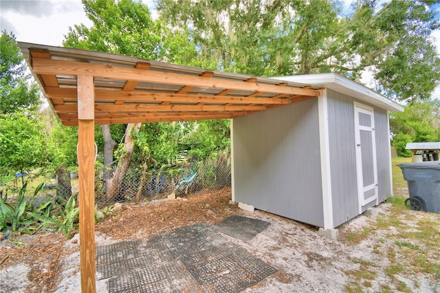 view of outdoor structure featuring a carport