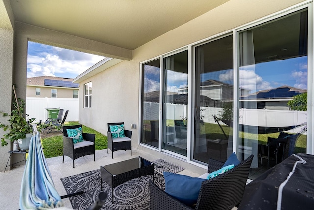 view of patio / terrace with an outdoor living space