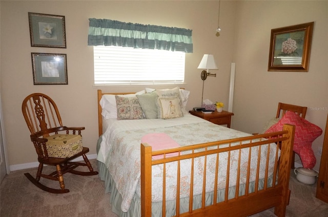 bedroom with carpet