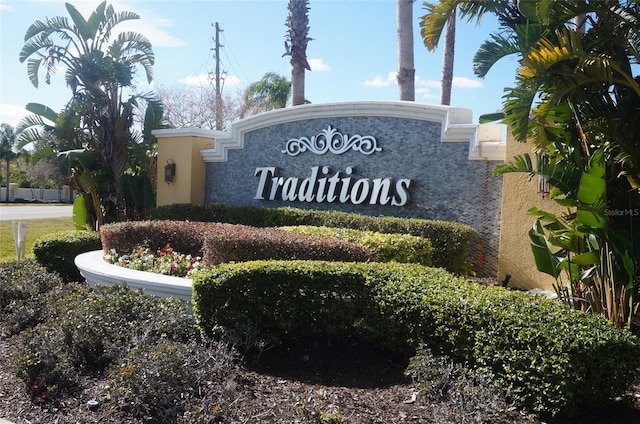 view of community sign