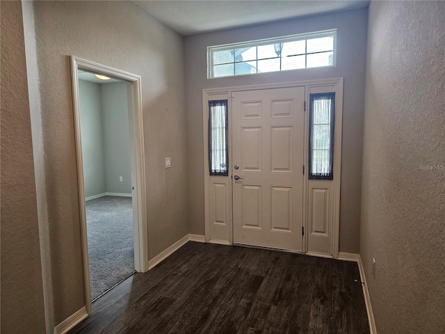 foyer entrance with dark wood-type flooring