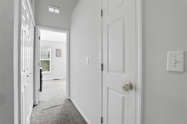 hall featuring carpet floors