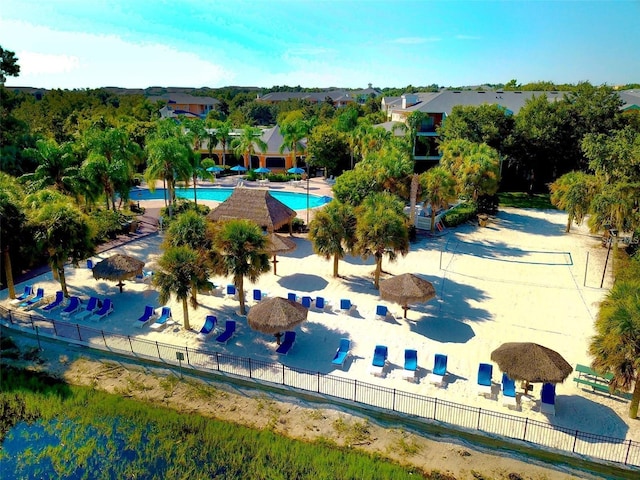 birds eye view of property