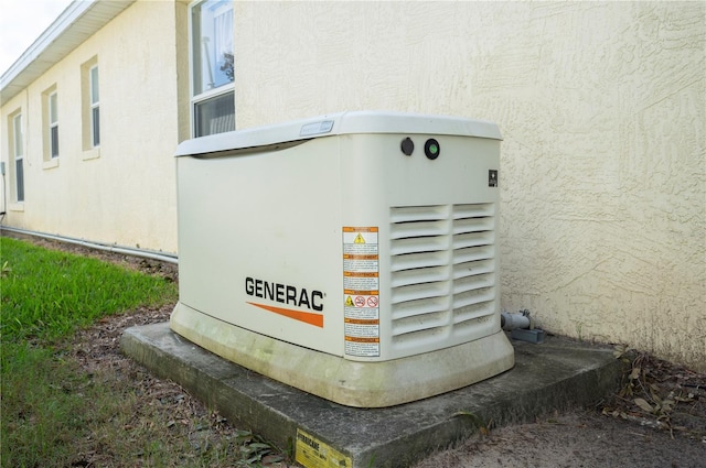 details with a power unit and stucco siding