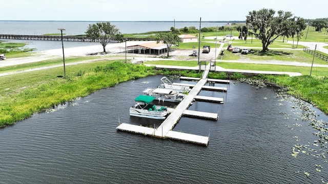 exterior space featuring a water view