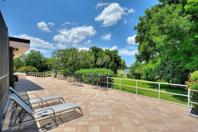 view of patio / terrace with a balcony