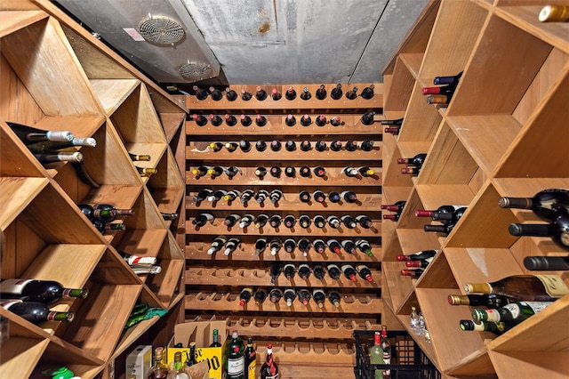 view of wine cellar