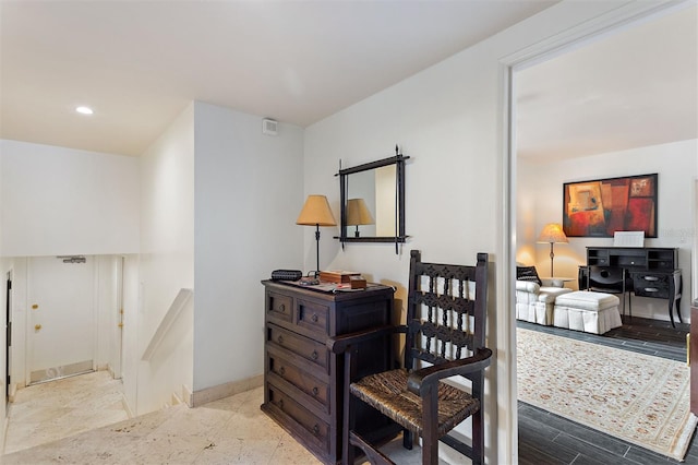 home office featuring light wood-type flooring