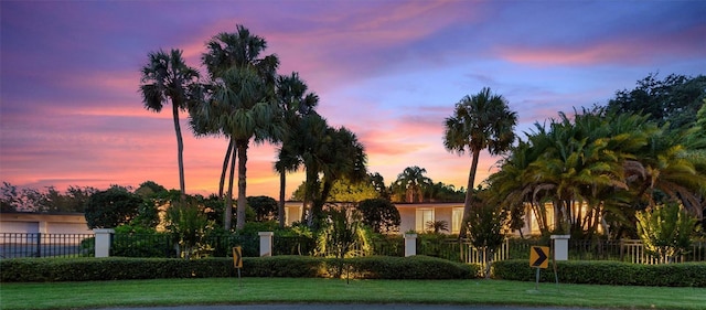 view of front of house with a yard